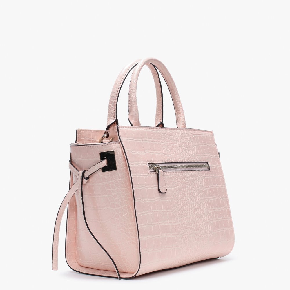 Open Road Pink Moc Croc Satchel Bag