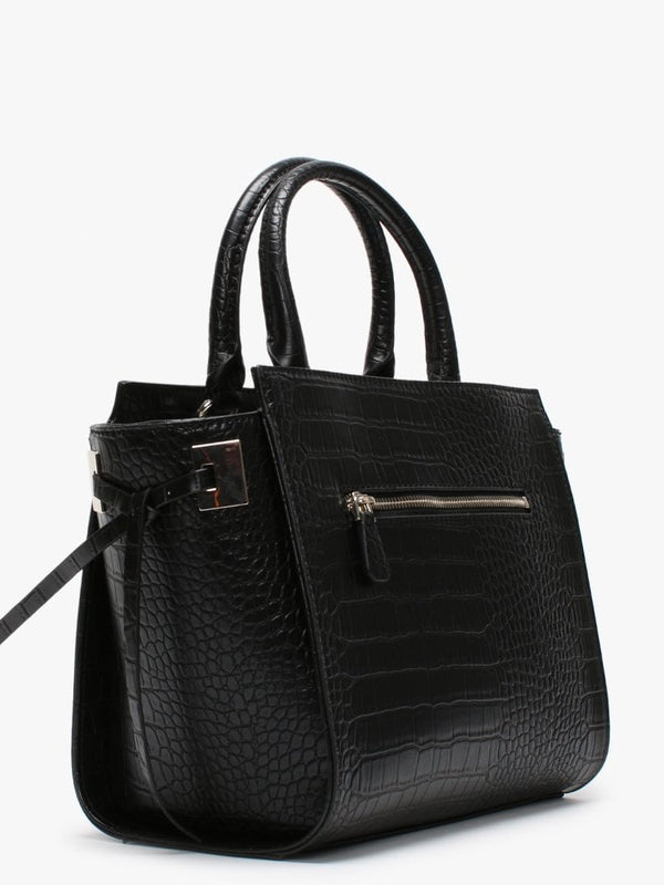 Open Road Black Moc Croc Satchel Bag