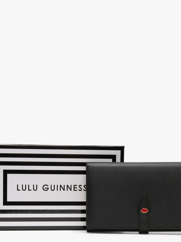 Juno Black Grainy Leather Large Wallet