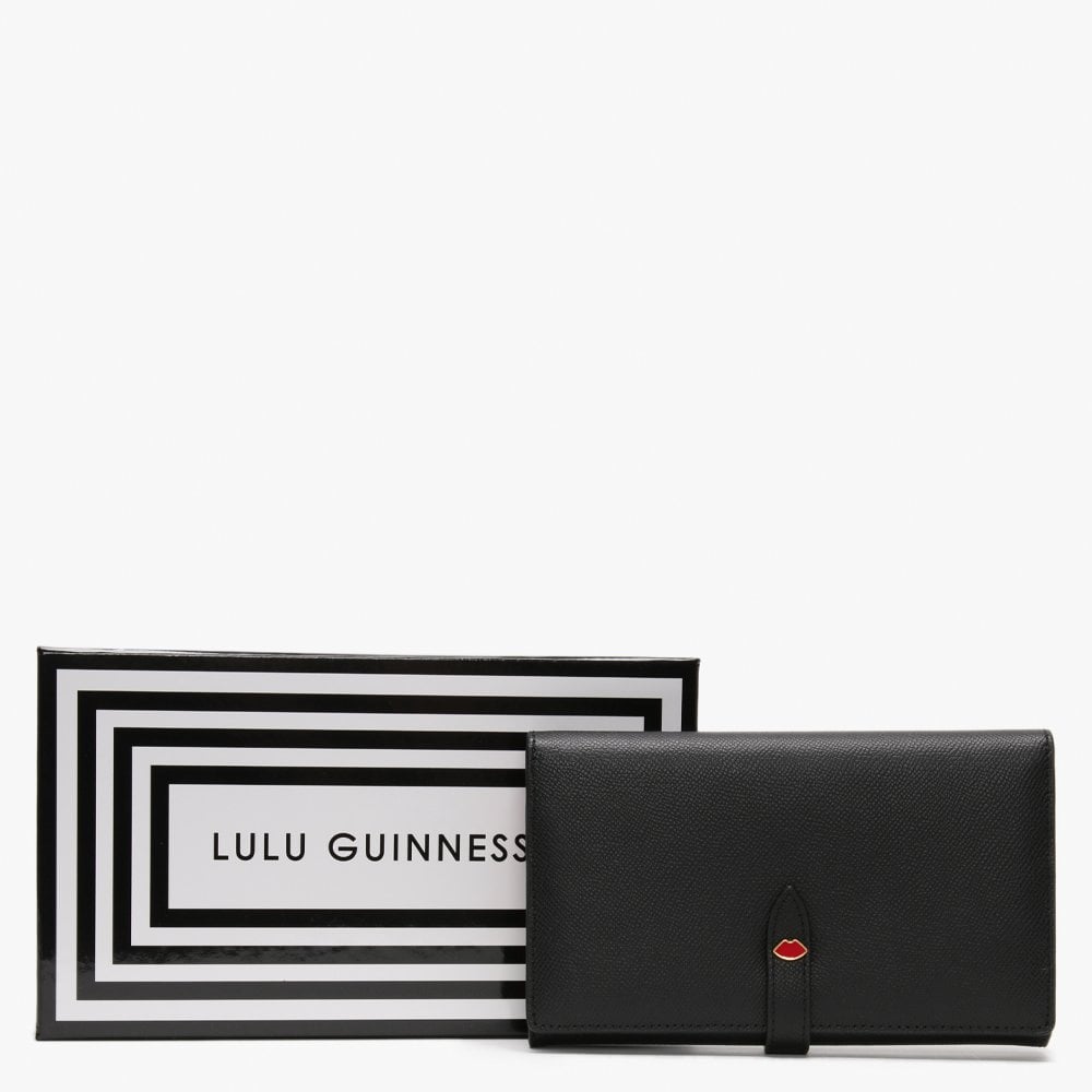 Juno Black Grainy Leather Large Wallet