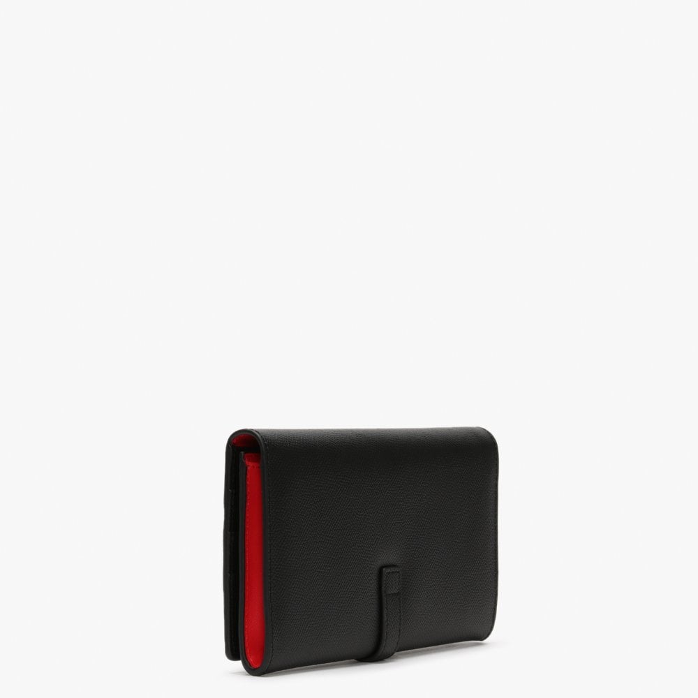 Juno Black Grainy Leather Large Wallet