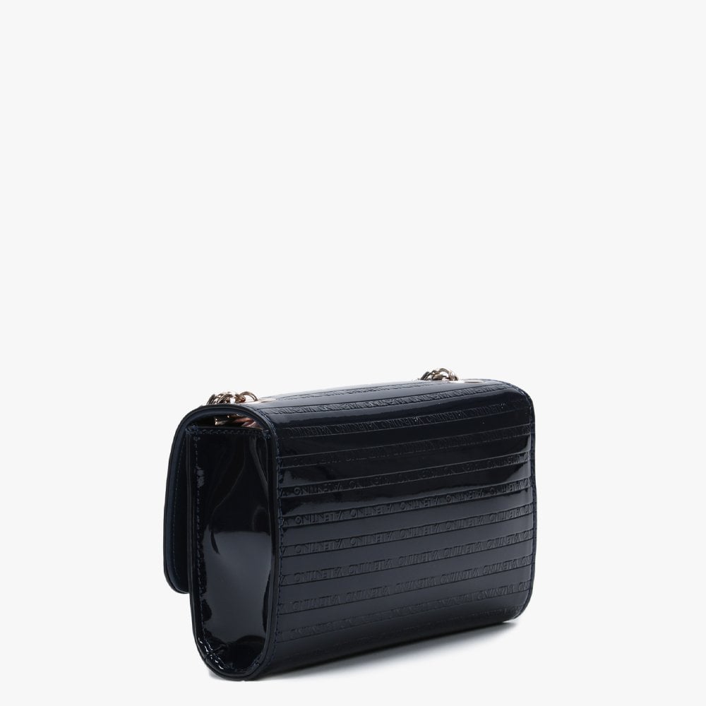 Mowgli Blue Patent Logo Shoulder Bag