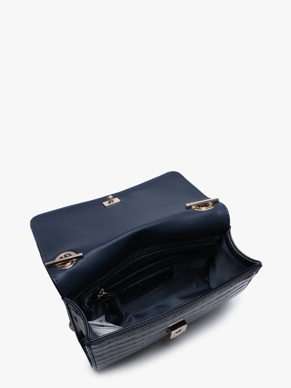 Mowgli Blue Patent Logo Shoulder Bag