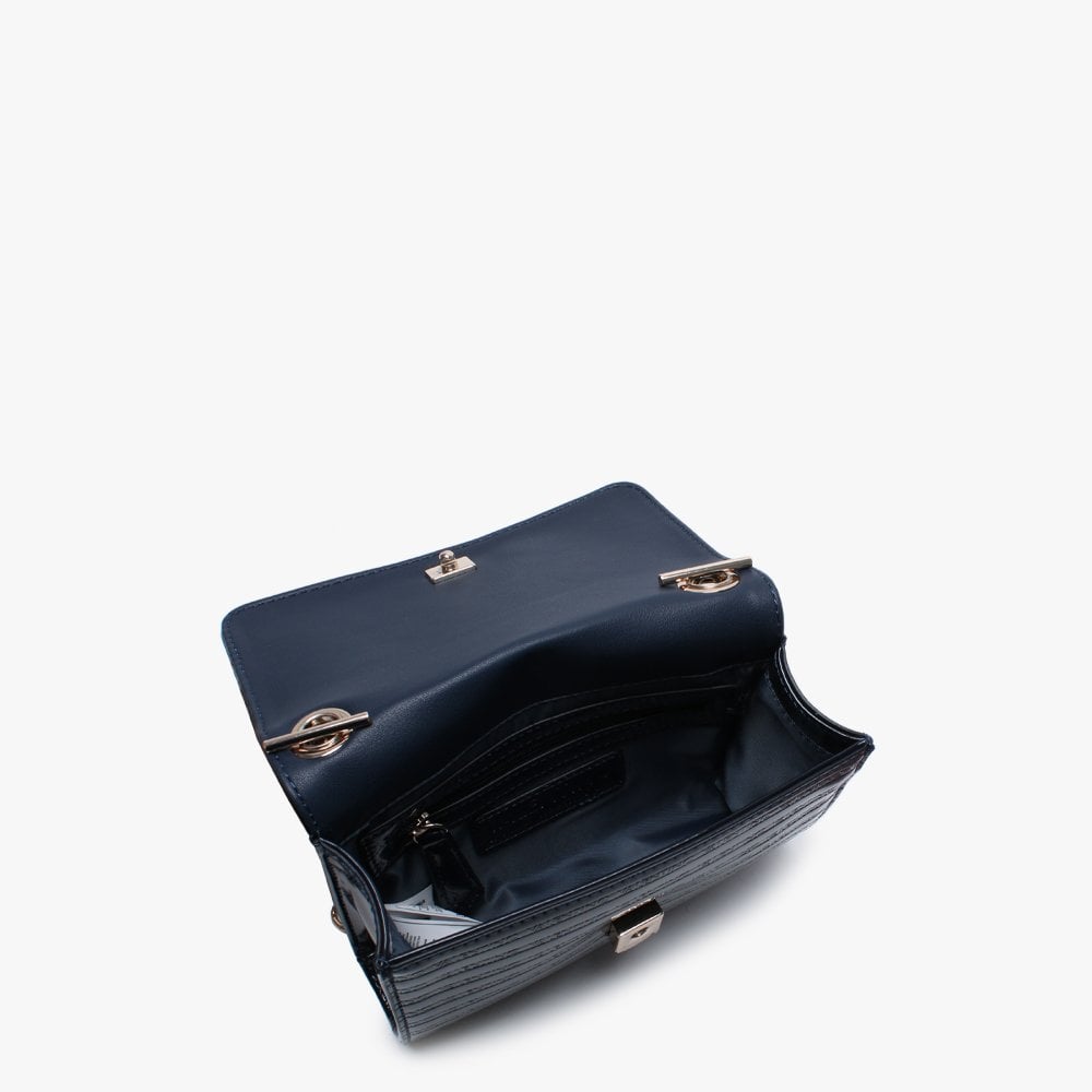 Mowgli Blue Patent Logo Shoulder Bag