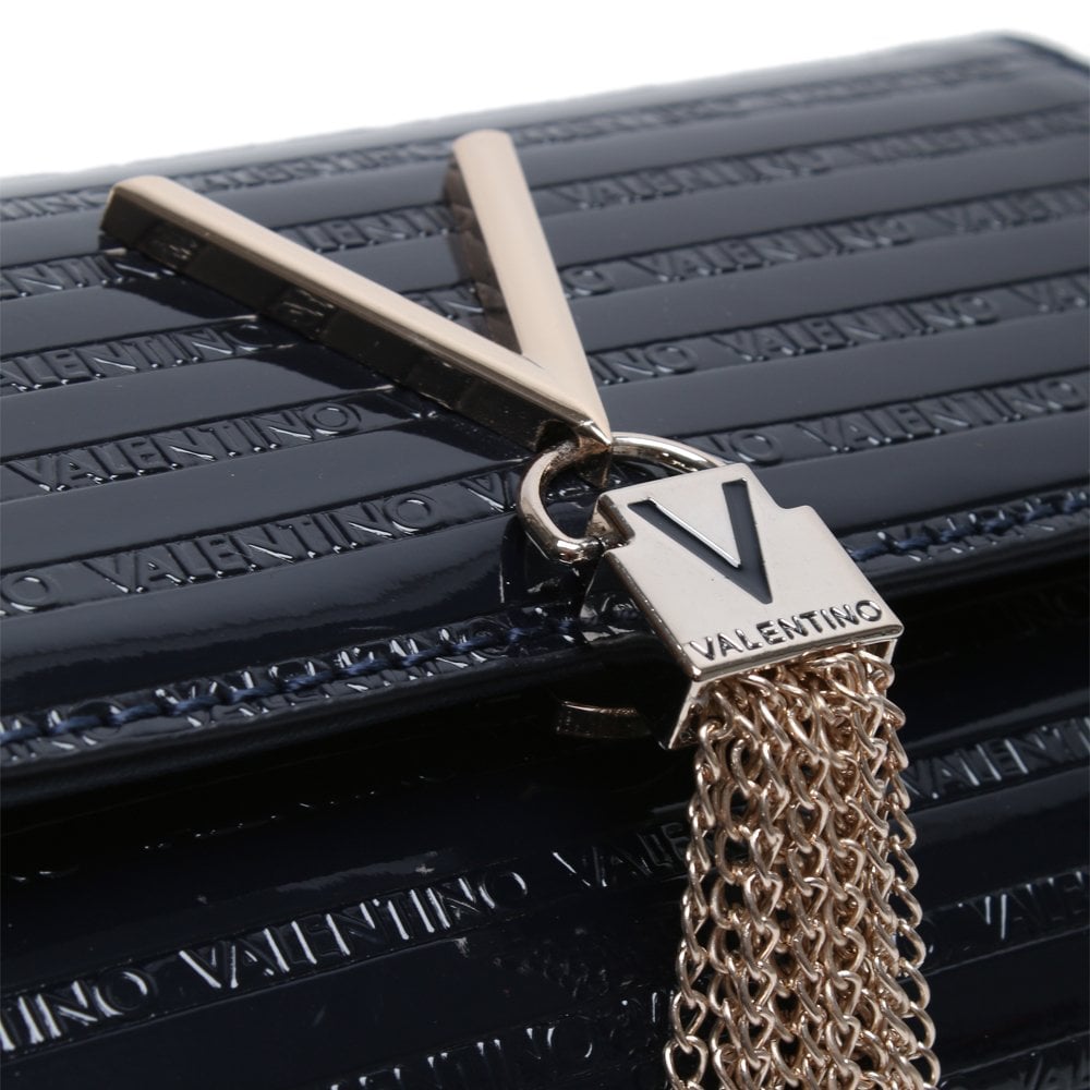 Mowgli Blue Patent Logo Shoulder Bag