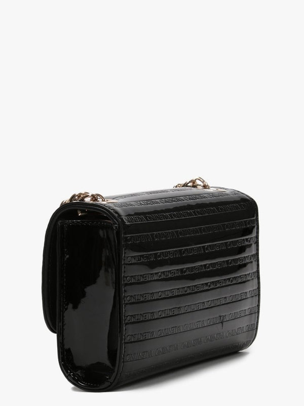 Mowgli Black Patent Logo Shoulder Bag