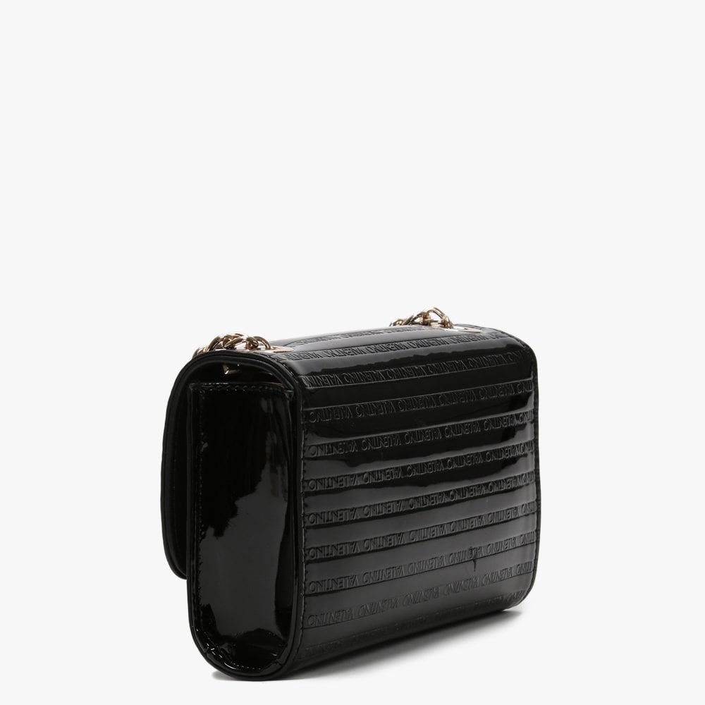 Mowgli Black Patent Logo Shoulder Bag