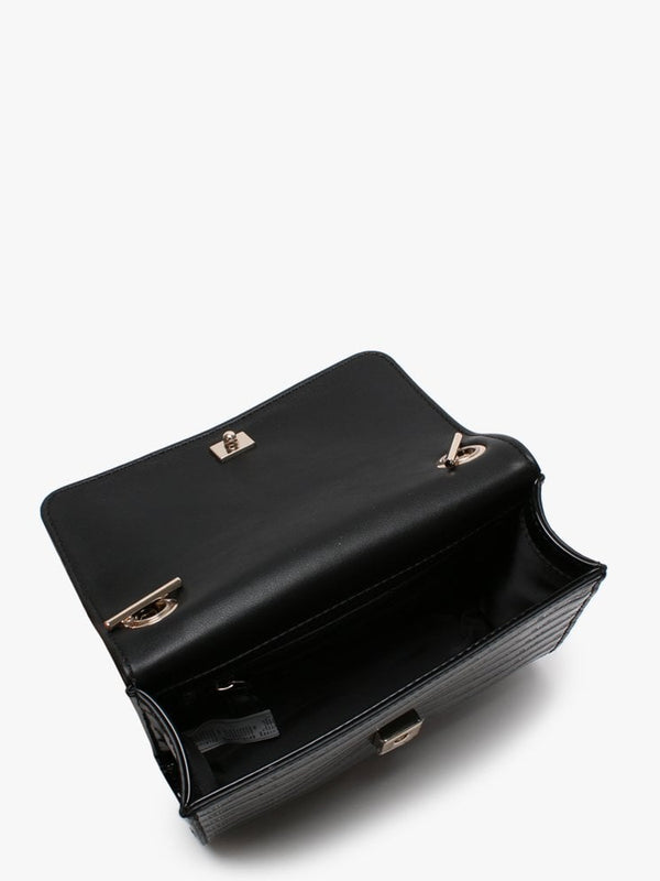 Mowgli Black Patent Logo Shoulder Bag