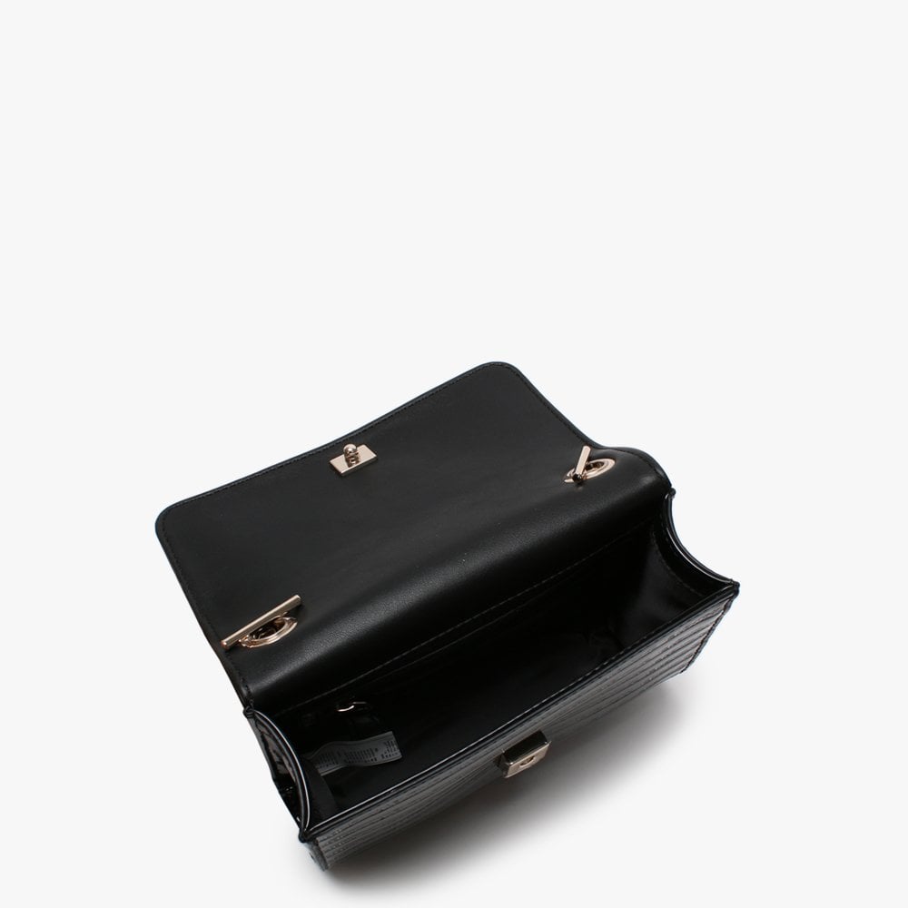 Mowgli Black Patent Logo Shoulder Bag
