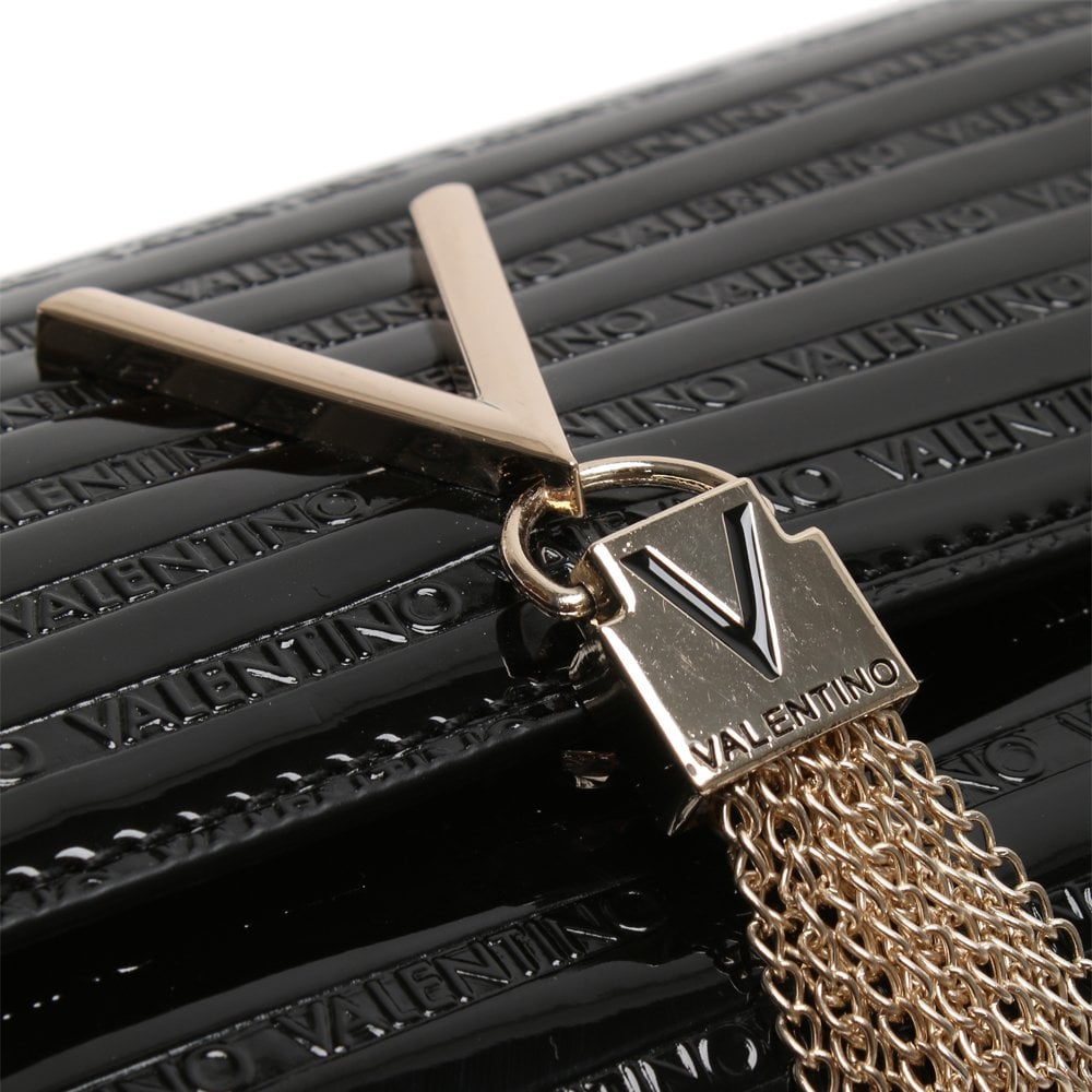 Mowgli Black Patent Logo Shoulder Bag