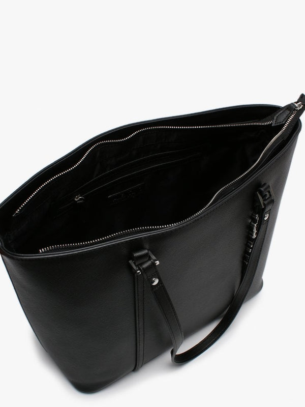Summer Sea Black Textured Tote Bag