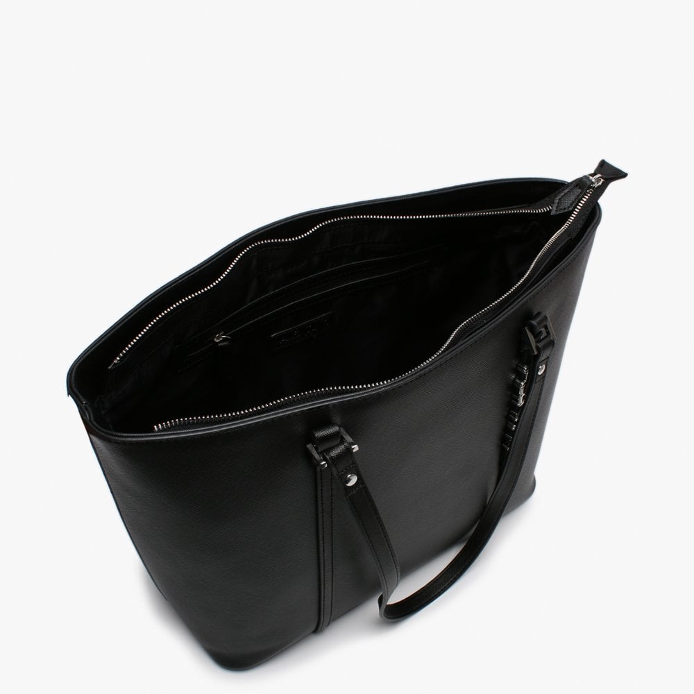 Summer Sea Black Textured Tote Bag