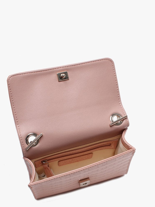 Mowgli Pink Patent Logo Shoulder Bag