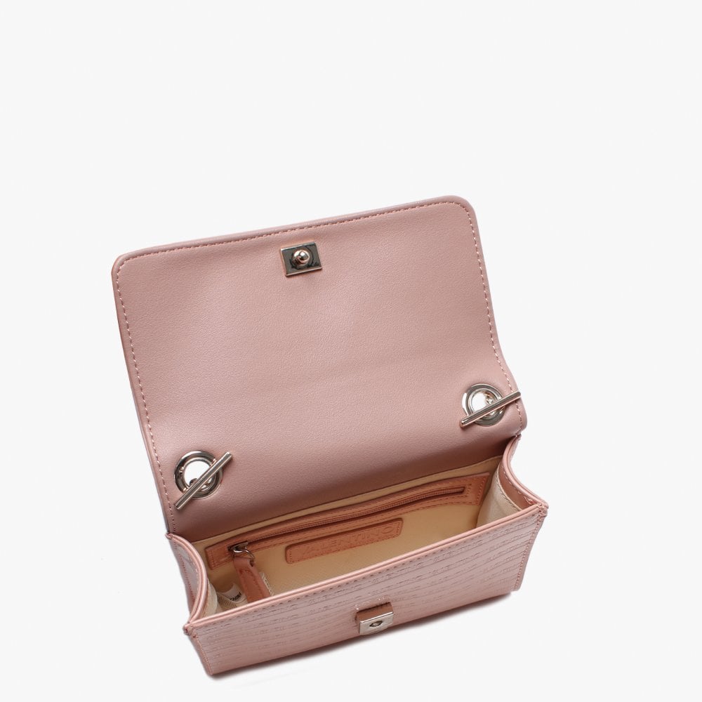 Mowgli Pink Patent Logo Shoulder Bag
