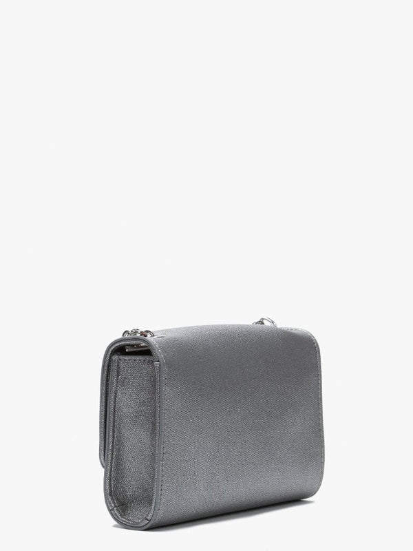 Marilyn Silver Metallic Shimmer Shoulder Bag
