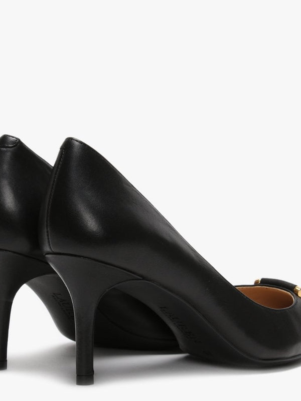 London Black Leather Court Shoes