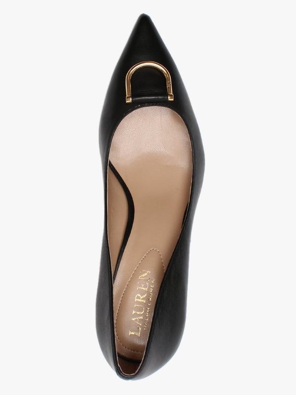 London Black Leather Court Shoes