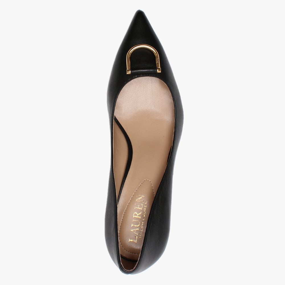 London Black Leather Court Shoes