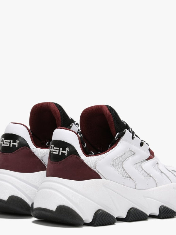 Extreme II White Bordeaux Leather & Mesh Chunky Trainers