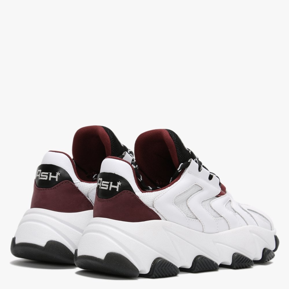 Extreme II White Bordeaux Leather & Mesh Chunky Trainers