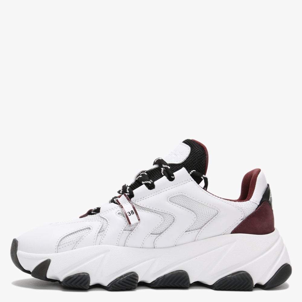 Extreme II White Bordeaux Leather & Mesh Chunky Trainers