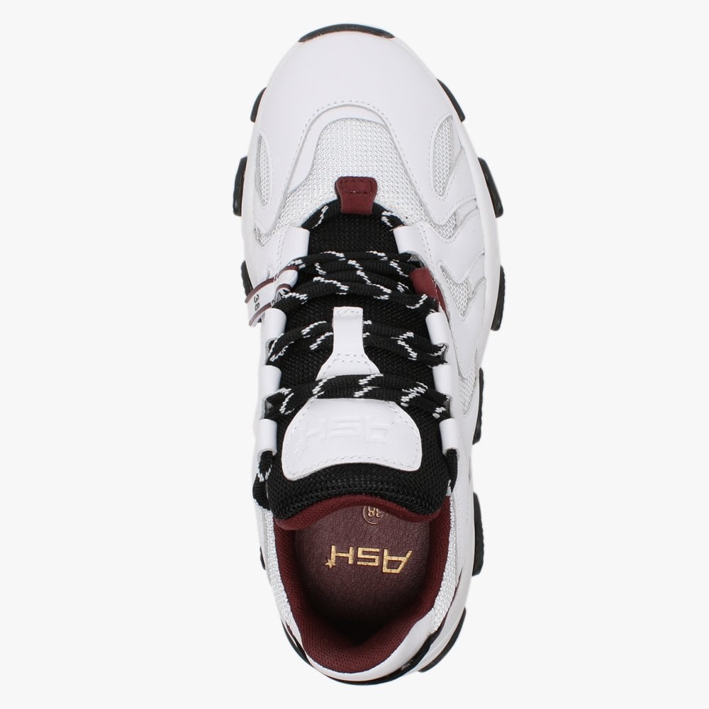 Extreme II White Bordeaux Leather & Mesh Chunky Trainers