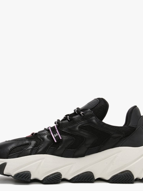 Extreme II Black Pink Leather & Mesh Chunky Trainers
