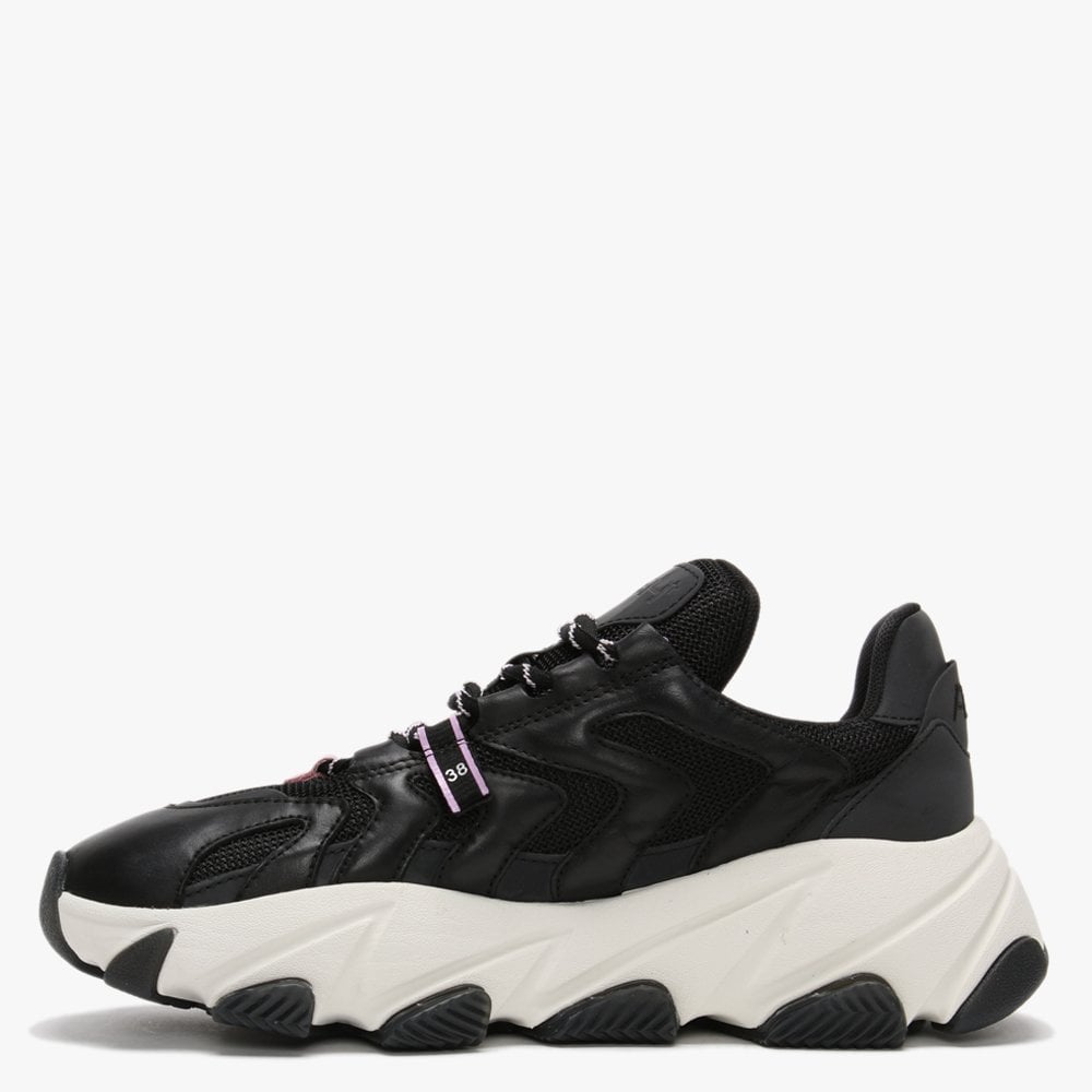 Extreme II Black Pink Leather & Mesh Chunky Trainers