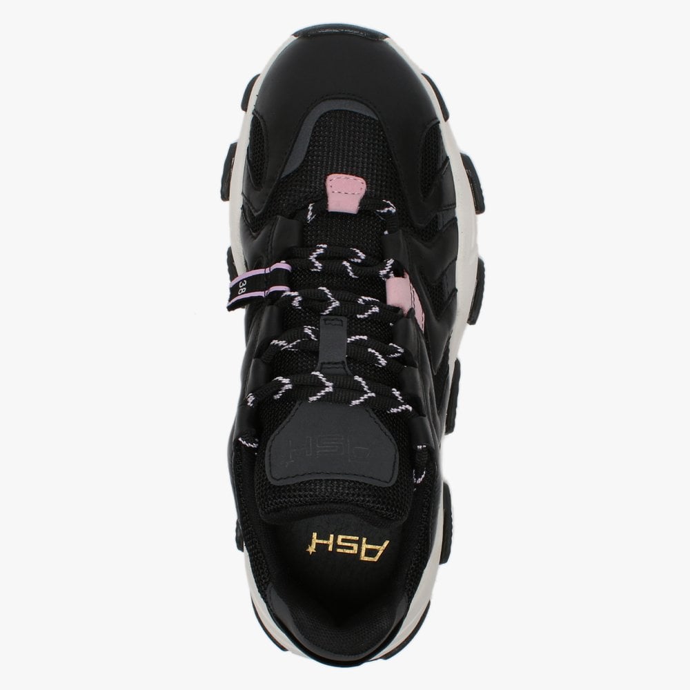 Extreme II Black Pink Leather & Mesh Chunky Trainers