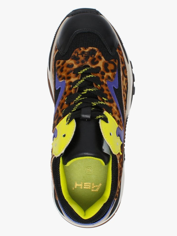 Addict Leopard Calf Hair Leather & Mesh Chunky Trainers