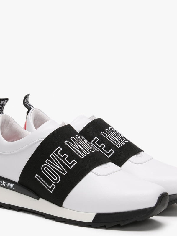 White Logo Strap Trainers