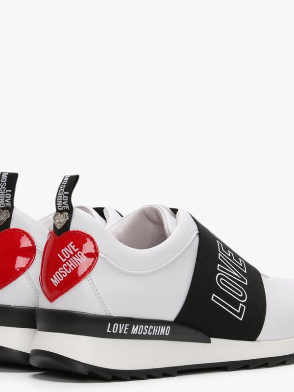 White Logo Strap Trainers