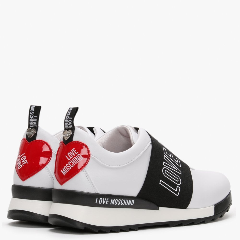 White Logo Strap Trainers