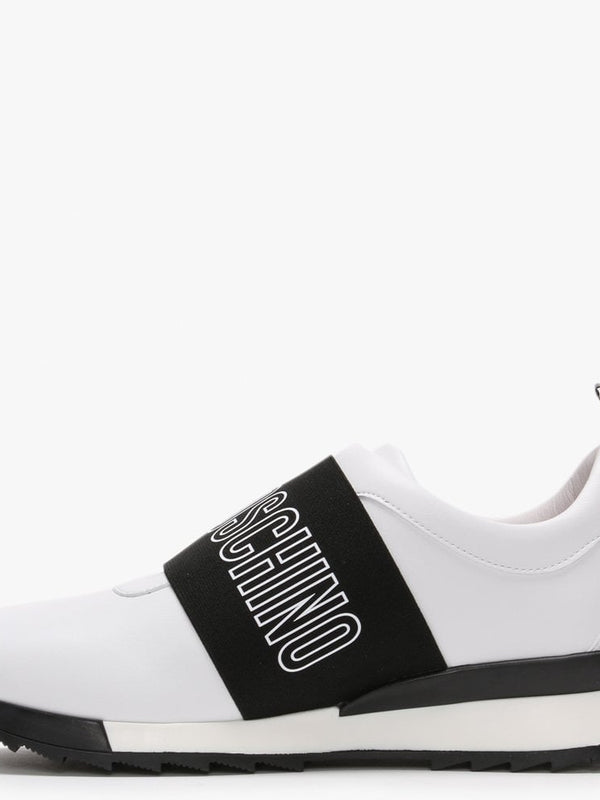 White Logo Strap Trainers