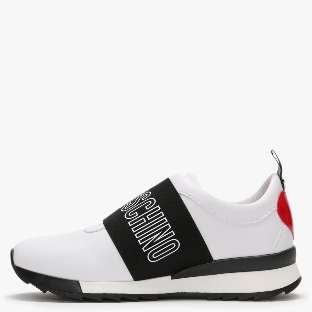 White Logo Strap Trainers