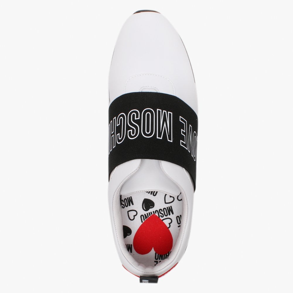 White Logo Strap Trainers