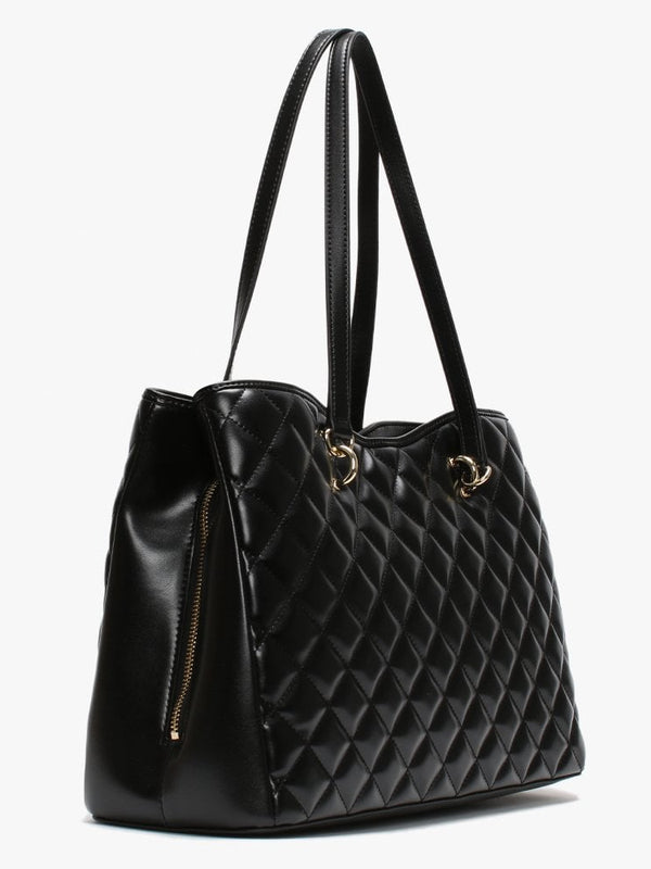 Black Quilted Shopper Bag