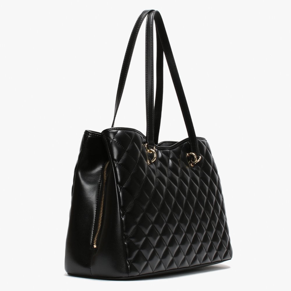 Black Quilted Shopper Bag