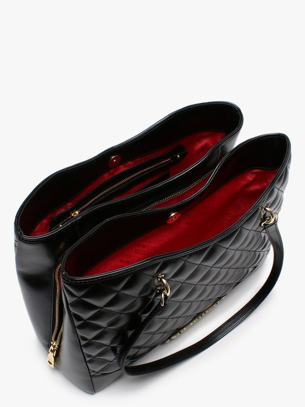Black Quilted Shopper Bag