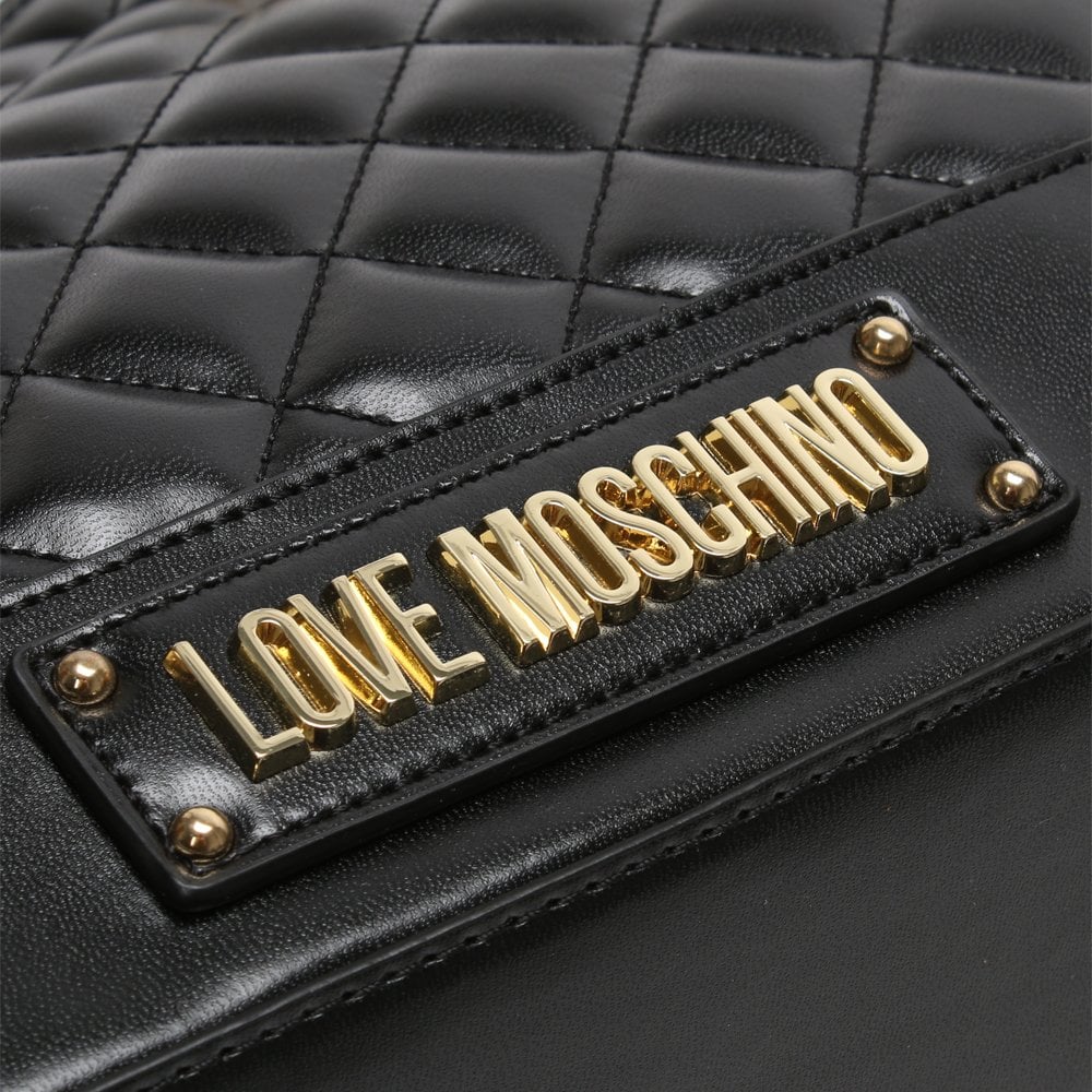 Black Quilted Shopper Bag
