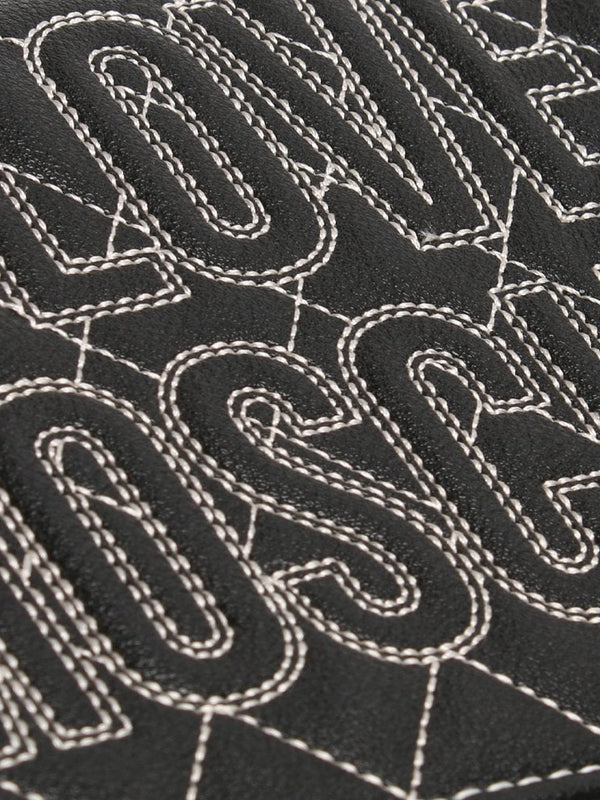 Black Contrast Stitch Quilted Shoulder Bag