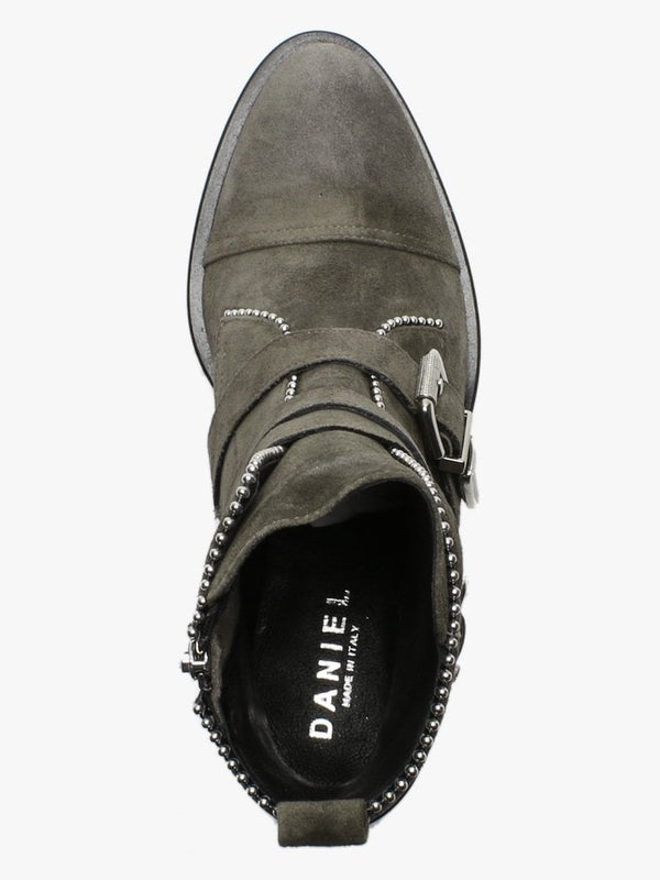 Endi Grey Suede Biker Boots
