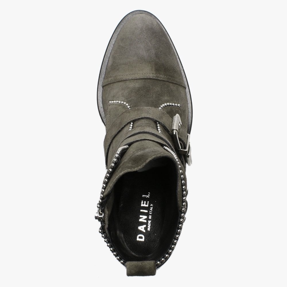 Endi Grey Suede Biker Boots