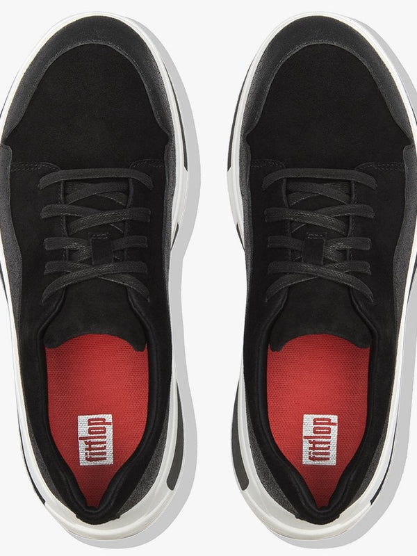 Freya Black Suede Lace Up Trainers