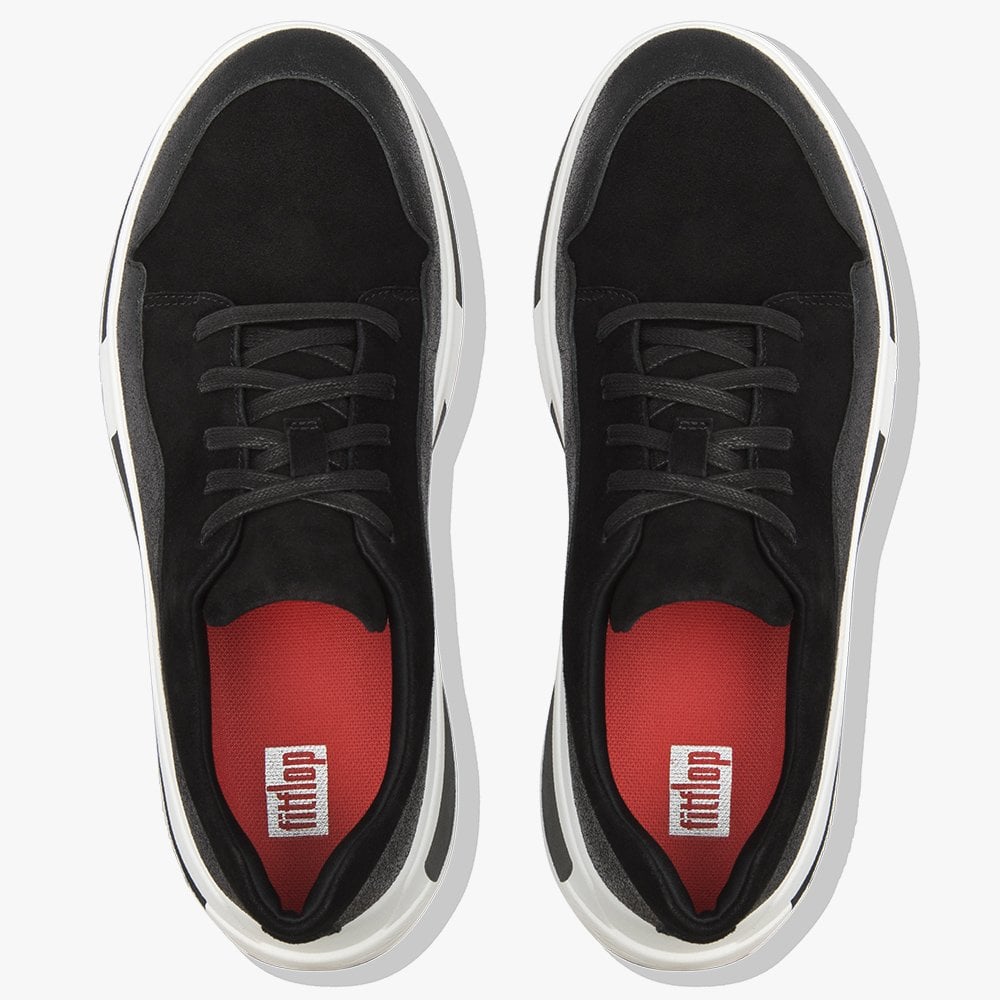 Freya Black Suede Lace Up Trainers