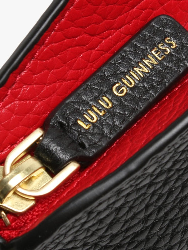 Cleo Black & Classic Red Grainy Leather Cross-Body Bag