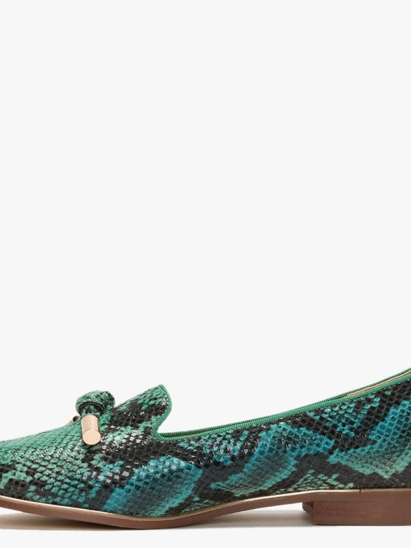 Eadlist Green Reptile Tassel Loafers