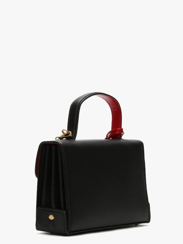 Queenie Black Grainy Leather Cross-Body Bag