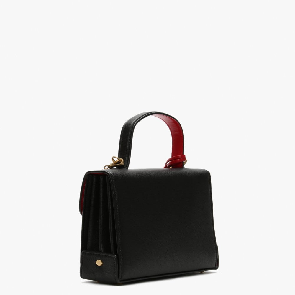 Queenie Black Grainy Leather Cross-Body Bag