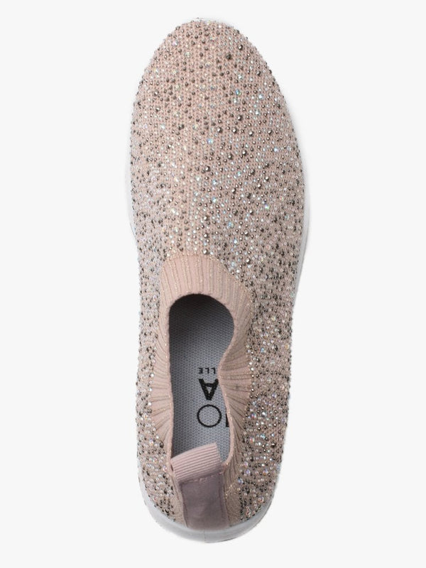 Breana Nude Knitted Embellished Trainers